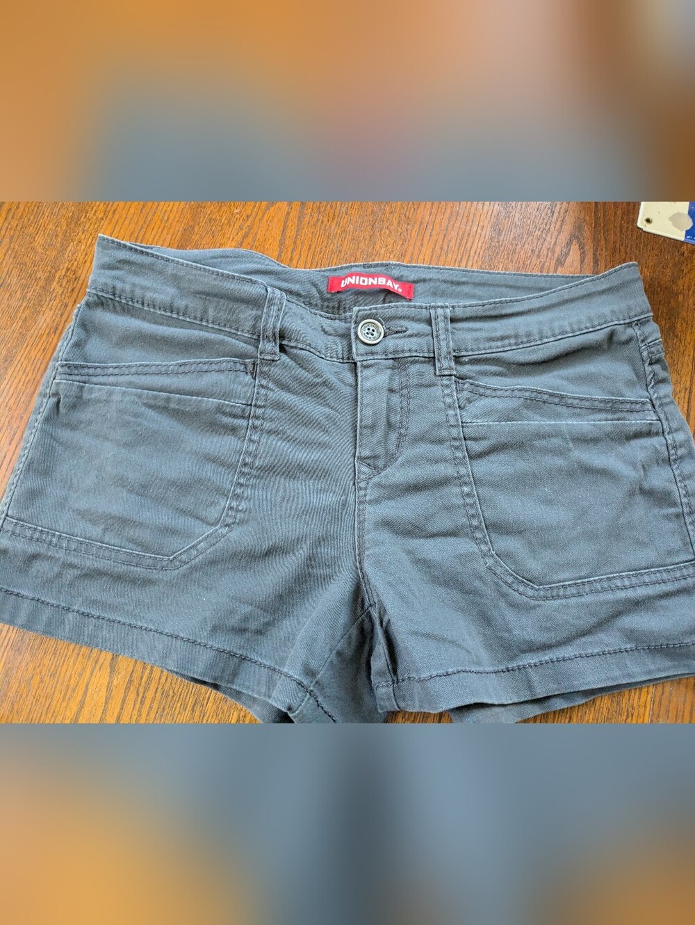 UNIONBAY Women's Charcoal Gray Casual Jean-Style Shorts